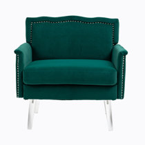 Green Rolled arms Accent Chairs You'll Love in 2023 - Wayfair